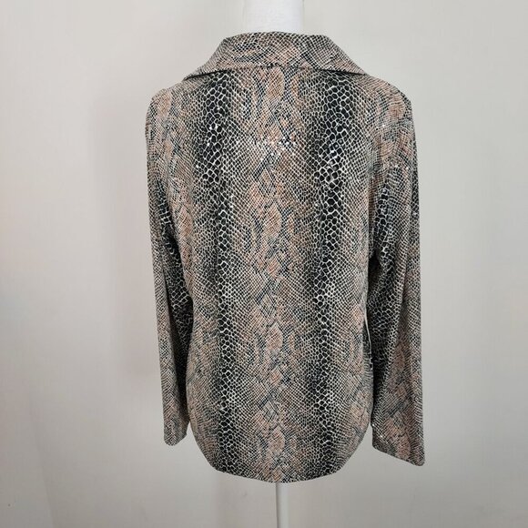 Exclusively Misook Full Zip Snakeskin Print Sequins Jacket Size XS - Picture 2 of 8